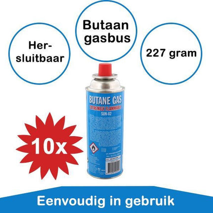 Gasfles butaan gasbus met inhoud van 227 gram - 40 stuks in de verpakking