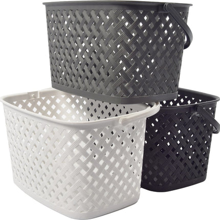 Discountershop® Wasknijpermandje Wit 22 x 12,9 x 15 cm
