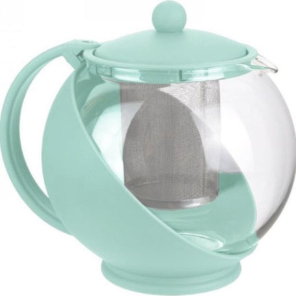 Theepot met filter - theepot glas - Theekan met RVS Filter - 1.25 L - Koffiemaker celadon - Cafetière glas voor koffie of thee - Koffie en theezet apparaat 1250 ml