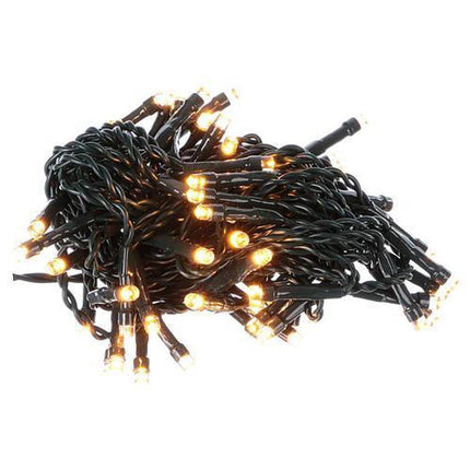 Kerstverlichting Warm-wit | 100 Ledlampjes | 7,4 + 3 Meter | Seizoensdecoratie | Kleur: Zwart