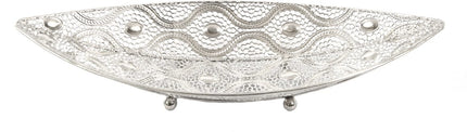 Set van 3 oosterse stijl Schaal blad | Decoratie schaal blad | Metalen blad | decoratie schaal- 42X16cm Zilver
