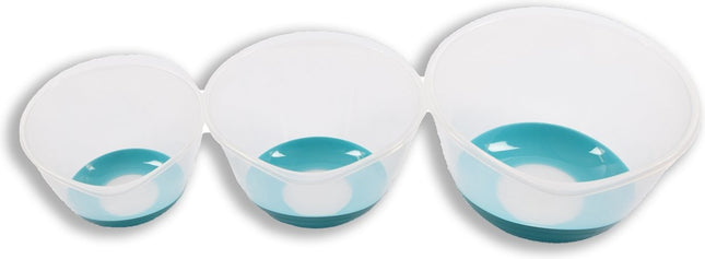 Set van 3 Mengkommen| 2Liter| 3.5| 6 liter |Beslagkommen| Mengkom |mixing bowl | Transparant /blauw / antislip-non-slip basis