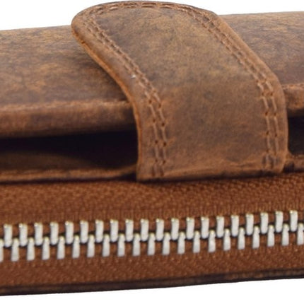 Portemonnee - Portemonnee dames - Portemonnee heren - Portemonnee pasjes - RFID Protected Anti skim - 4East - 4E-209- Vintage-bruin
