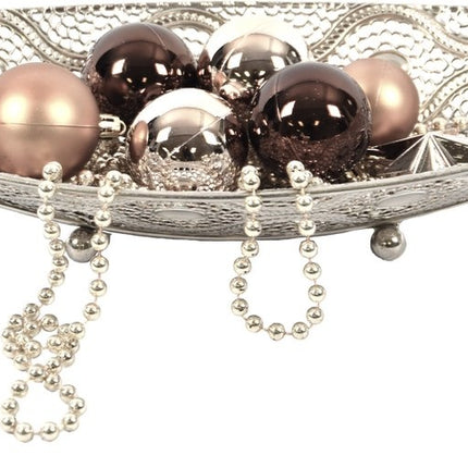 Set van 3 oosterse stijl Schaal blad | Decoratie schaal blad | Metalen blad | decoratie schaal- 42X16cm Zilver