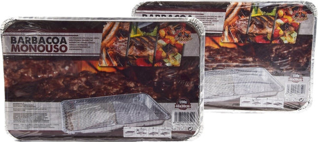 2 Stuks |Instant Picnic wegwerp BBQ| voor 8 personen | Wegwerp - Buiten barbecue - Tafel - Rooster - Balkon - Picknick - Barbecue accessoires |wegwerpbarbecue |Grill - Barbecue kopen - Barbecuen - Barbecue saus-1200g