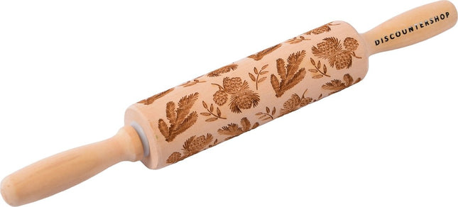 Deegroller van hout voor kerstkoekjes | Gegraveerde Deegroller |kerstgebak| Uitsteekvormpjes |koekvormpjes| Koekjes | Koek |