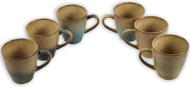 Set van 6 koffiekopjes -Assorti kleuren - Mokken aardwerk kopjes 320ml