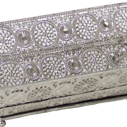 Set van 3 prachtige decoratieve schalen-Metalen dienblad zilver 28x17 cm rechthoekig | Decoratieve dienbladen | Metalen Dienblad | Decoratie 