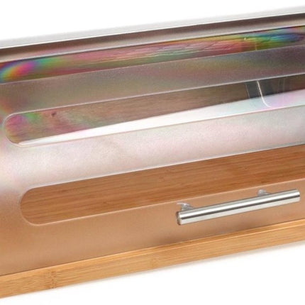 Bamboe Broodtrommel Met Rolluik - Helpt Brood Vers Te Houden- - Brooddoos - Brood Bewaardoos - Vershouddoos - Broodkast - Broodbak - Broodmand - Bamboo Bread Bin - Hout - 39 CM