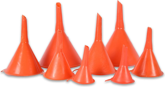 Trechterset |  Trechters | Oranje | 2x set | verschillende maten | voor Keuken en Huishouden | 92 gm | 2 set van 4 stuks, diverse maten