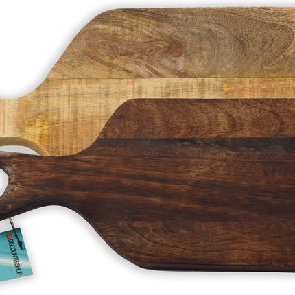Set van 2 Handgemaakte mango hout snijplank - kaasplank - snijplank - serveerschaal - houten dienblad - hakblok 