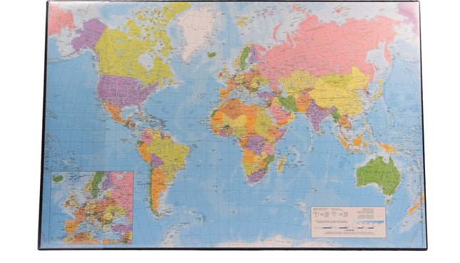Bureau-onderlegger wereldkaart 38 x 58 cm