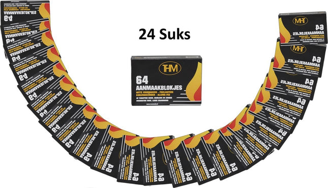 24 X Barbecue aanmaakblokjes - BBQ aanmaak - BBQ - Aanmaakblokjes THM wit paraffine - aanmaakblokjes kopen - aanmaakblokjes wit