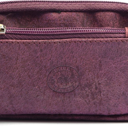 Auto sleutel portemonnee leer – RFID sleuteletui heren & dames – compacte sleutel organizer en kleine portemonnee met rits
