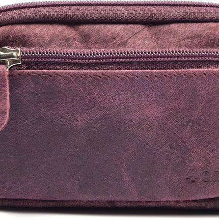 Auto sleutel portemonnee leer – RFID sleuteletui heren & dames – compacte sleutel organizer en kleine portemonnee met rits