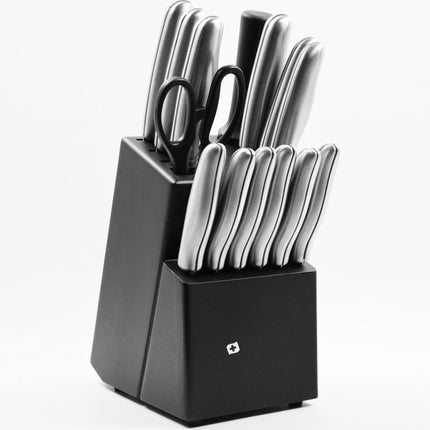 Messenset - 15 stuks - Knife - Keukenmessen - Messenset kopen - Goedkoop - Messenblok - Aanbieding - Zwart - Grijs - Alpina - Alpina messenset