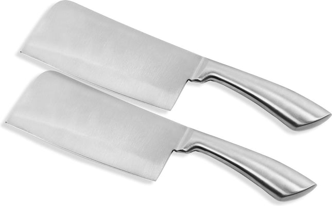 Hakmes 2 stuks multifunctioneel RVS Mes van 31cm gewicht van 268 gram : De Ultieme Snijkracht voor Hakken, Koken en Vlees