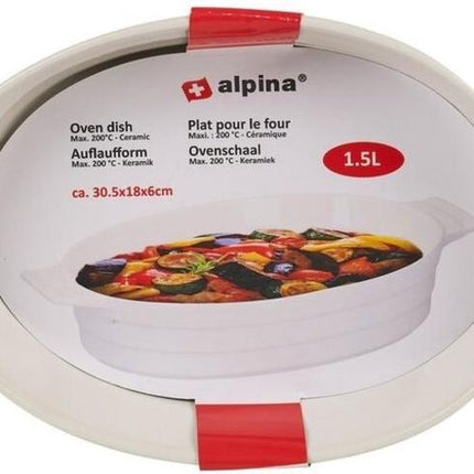Ovenschaal met inhoud van 1.5 liter afmeting 30 cm - Ovenschaal Ovale ovenschaal keramiek wit 30 cm - Porselein