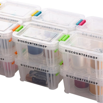 Set van 12 Mini opbergbakjes | 0.2L Assorti| Opbergdoos |Stapelbare opberg box | sorteer box | Hobby opberger|sorteerder