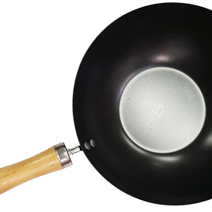 Keuken pan Anti Aanbaklaag - wokpan - houten handvat - non-stick - Ø 30 cm - Wok 30 cm houten handvat