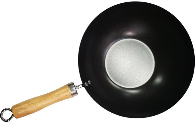 Keuken pan Anti Aanbaklaag - wokpan - houten handvat - non-stick - Ø 30 cm - Wok 30 cm houten handvat