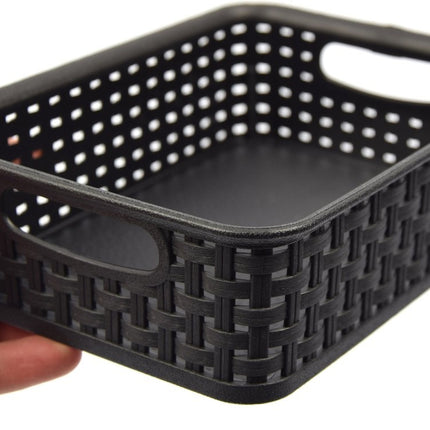 4x Opbergmand | met gevlochten rotan design voor badkamer | ergonomische handgrepen
