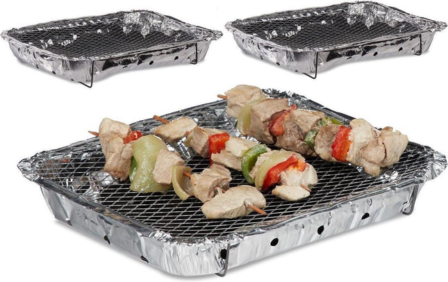3 Stuks Barbecue - Instant - Wegwerp - Buiten barbecue - Tafel - Rooster - Balkon - Picknick - Barbecue accessoires - Grill - Barbecue kopen - Barbecuen - Barbecue saus -