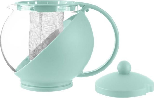 Theepot met filter - theepot glas - Theekan met RVS Filter - 1.25 L - Koffiemaker celadon - Cafetière glas voor koffie of thee - Koffie en theezet apparaat 1250 ml
