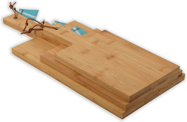 Set van 3 stuks bamboe houten snijplanken - S-30x15cm -M-35x17cm -45x19cm
