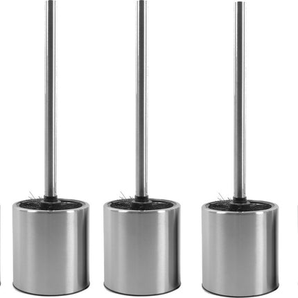  5 X Toiletborstel RVS - Wc-borstel Rvs - RVS Toiletborstel in houder - Toiletborstelhouder - Wcborstel - 5 Stuks - Toiletborstel met houder vrijstaand - RVS geborsteld