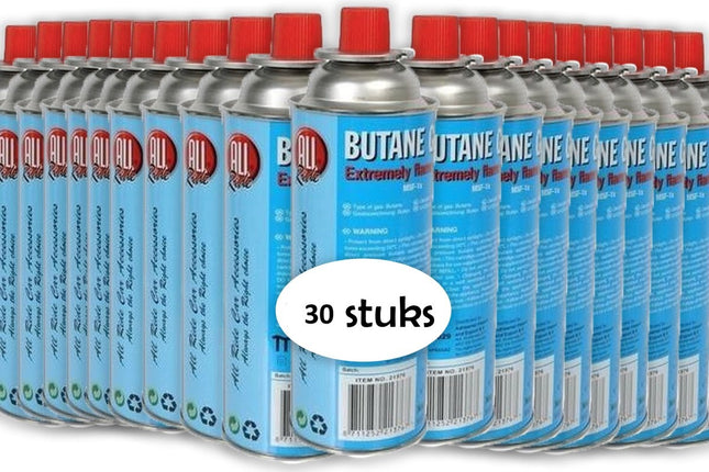 Gasfles butaan gasbus met inhoud van 227 gram - 30 stuks in de verpakking