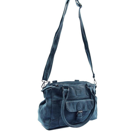 Bicky Bernard Omhang Schoudertas Ritsvakjes Trendy Tas - Navy