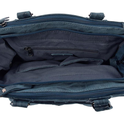 Bicky Bernard Omhang Schoudertas Ritsvakjes Trendy Tas - Navy