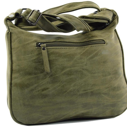 Bicky Bernard Omhang Schoudertas Ritsvakjes Trendy Tas olijf - olive