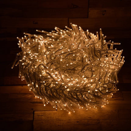 Cluster Kerstverlichting | Kerst | Kerstboomverlichting |Extra warm wit 1152 LED 8,5 meter transparante kabel – IP44 voor binnens en buitens huis