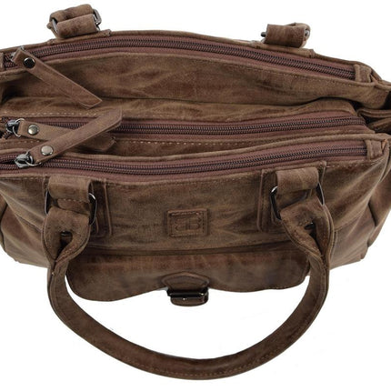 Schoudertas - Crossbodytas - tassen - tassen dames - tassen kopen - tassen hengsel - tassen Bruin - Donkerbruin - Dames tas - handtas - handtassen - handtas dames - handtassen dames - handtas Bruin- Donkerbruin Omhang Schoudertas Ritsvakjes Trendy