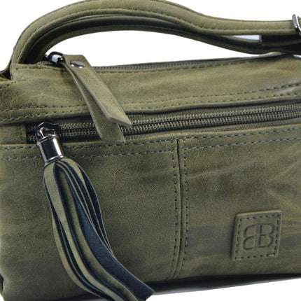 Tas - tassen - bags - Bag- Bicky Bernard- Harmonica 3-Vaks tasje - schoudertasje - crossbody tasje - Olive