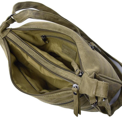 Bicky Bernard Omhang Schoudertas Ritsvakjes Trendy Tas olijf - olive