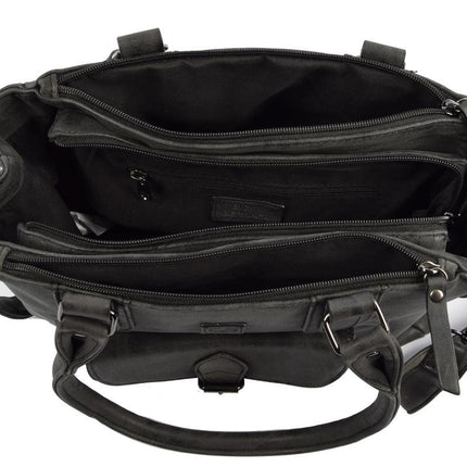 Schoudertas - Crossbodytas - tassen - tassen dames - tassen kopen - tassen hengsel - tassen Zwart - Dames tas - handtas - handtassen - handtas dames - handtassen dames - handtas Zwart Omhang Schoudertas Ritsvakjes Trendy