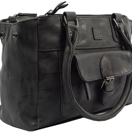 Schoudertas - Crossbodytas - tassen - tassen dames - tassen kopen - tassen hengsel - tassen Zwart - Dames tas - handtas - handtassen - handtas dames - handtassen dames - handtas Zwart Omhang Schoudertas Ritsvakjes Trendy