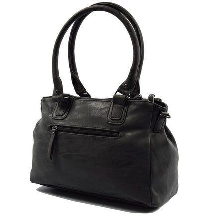 Schoudertas - Crossbodytas - tassen - tassen dames - tassen kopen - tassen hengsel - tassen Zwart - Dames tas - handtas - handtassen - handtas dames - handtassen dames - handtas Zwart Omhang Schoudertas Ritsvakjes Trendy
