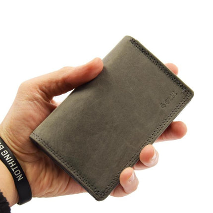Stijlvolle Portemonnee Van Buffelleer - RFID - 14 Pasjes - Grijs - 4East - RFID - Drukknopen - 13X9X3 cm 