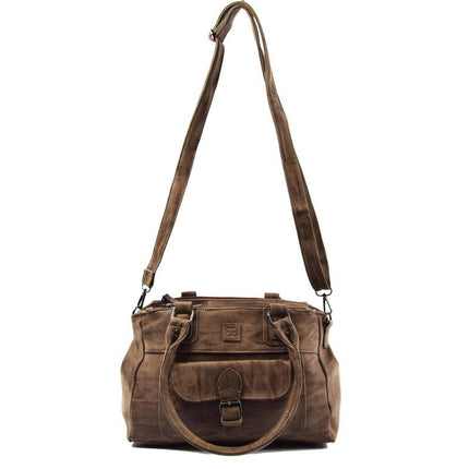 Schoudertas - Crossbodytas - tassen - tassen dames - tassen kopen - tassen hengsel - tassen Bruin - Donkerbruin - Dames tas - handtas - handtassen - handtas dames - handtassen dames - handtas Bruin- Donkerbruin Omhang Schoudertas Ritsvakjes Trendy