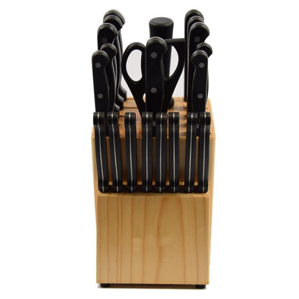 Messenset 22 stuks met houder van hout