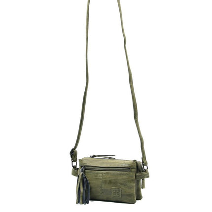 Tas - tassen - bags - Bag- Bicky Bernard- Harmonica 3-Vaks tasje - schoudertasje - crossbody tasje - Olive