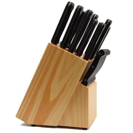 Messenset 22 stuks met houder van hout