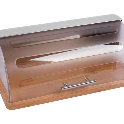 Bamboe Broodtrommel Met Rolluik - Helpt Brood Vers Te Houden- - Brooddoos - Brood Bewaardoos - Vershouddoos - Broodkast - Broodbak - Broodmand - Bamboo Bread Bin - Hout - 39 CM