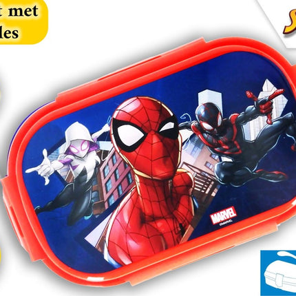 Spiderman Broodtrommel en Drinkbeker 400ml Blauw voor Kinderen