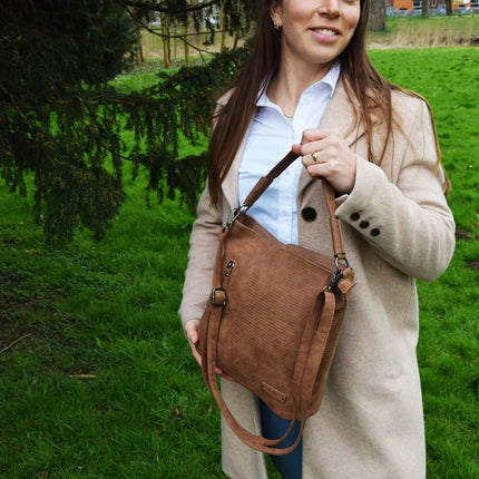 Bicky bernard -Schoudertas - Handtas Tizni - modern tas -cognac/camel