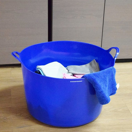Stevige Flexibel Emmer Wasmand | Kuipen |75 liter Blauw | 59x63x41 CM | Wasmachine | Mand | Opbergmanden | Grote manden | Ronde manden